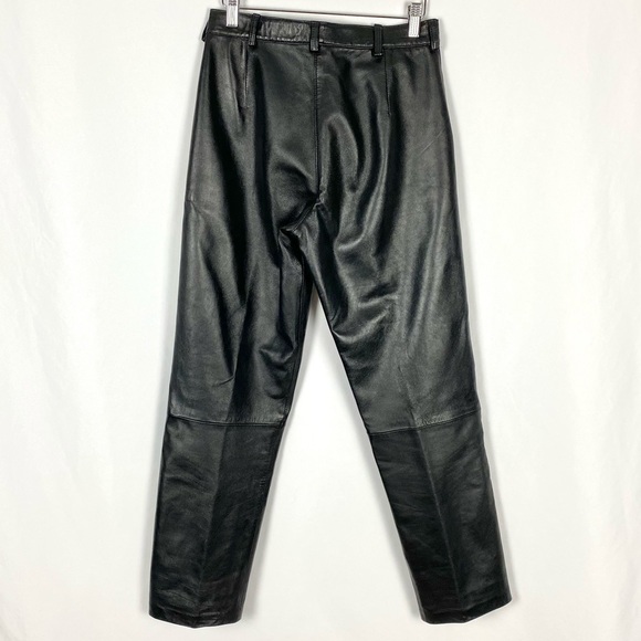 Vintage Y2K 90s Pleated Faux Leather Pants - Picture 2 of 5